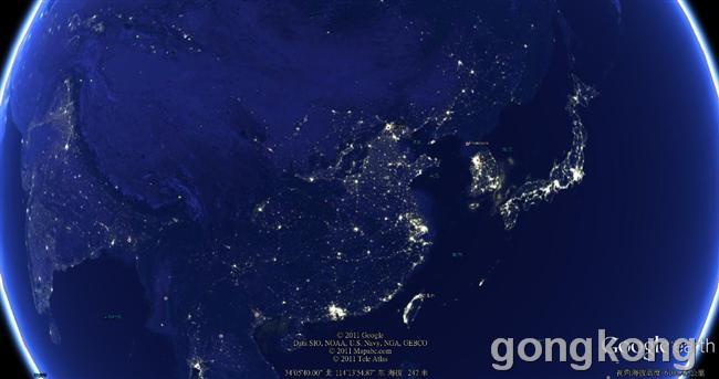 中国夜景卫星图图片